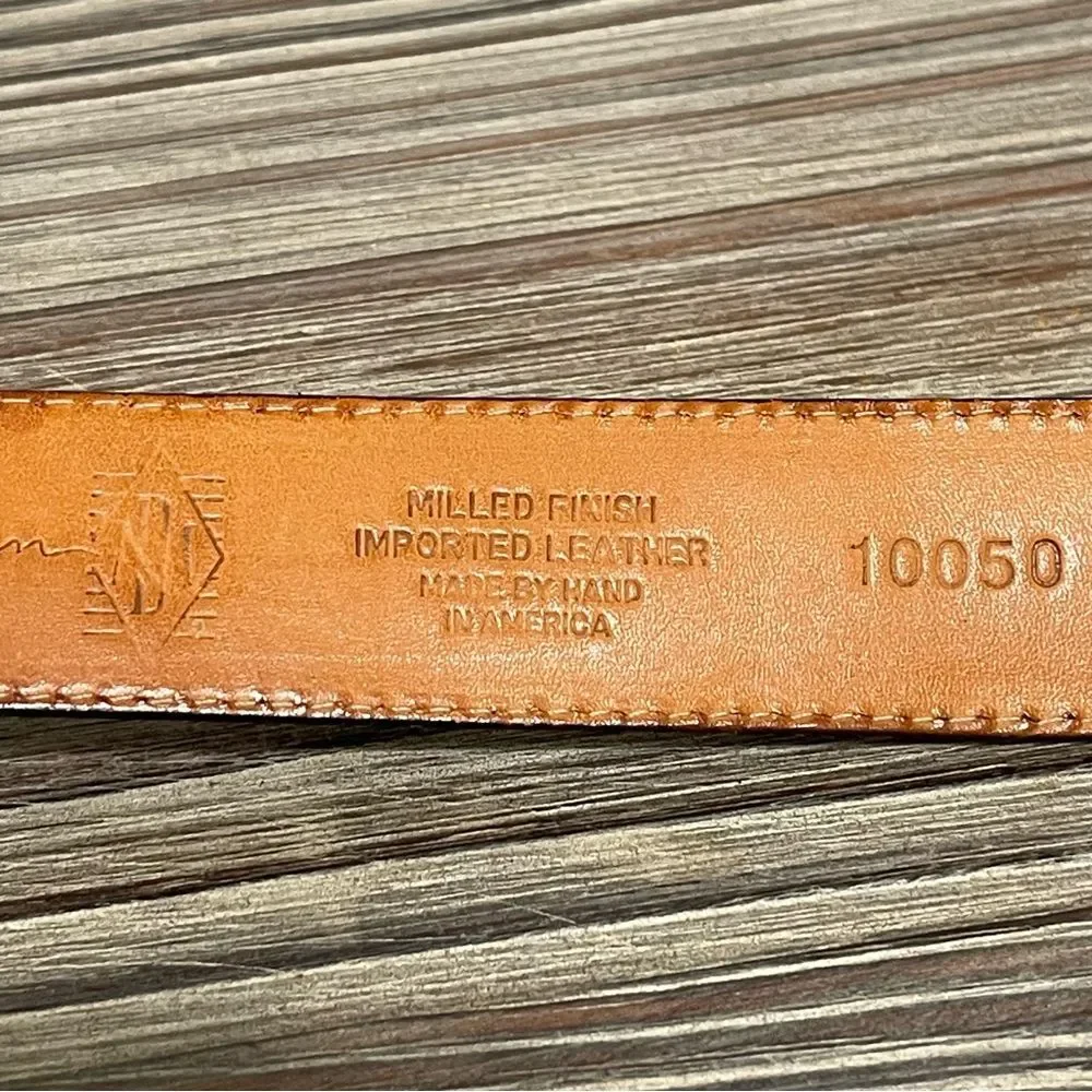 Vintage Martin Dingman Black Milled Finish Leather Belt Men 42 Hand Made in USA